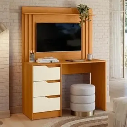 Escrivaninha 3 Gavetas com Painel Doble para TV até 42 - (Entregamos)!!