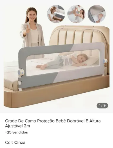 Grade de cama dobrável 2 metros