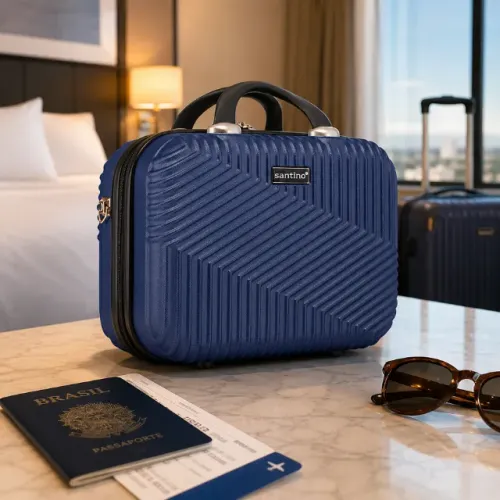 Frasqueira SANTINO Alça Mala Necessaire Bolsa Viagem Feminina Masculina Maleta