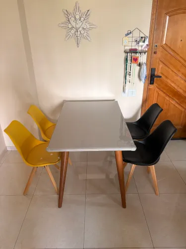 Mesa Jantar Eiffel Retangular 120x80cm + 4 Cadeiras
