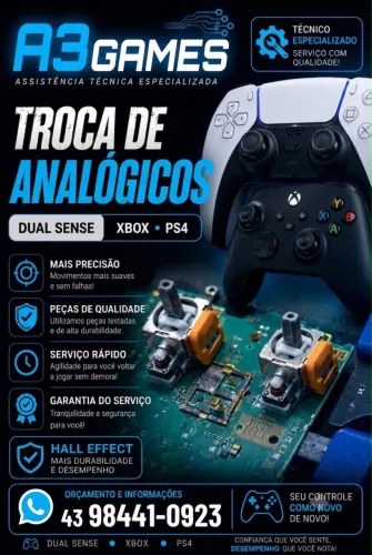 Manutenção controles game