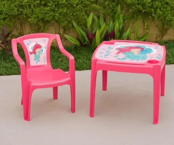 Kit Mesinha e Cadeira Infantil Sereia Educativa Didática