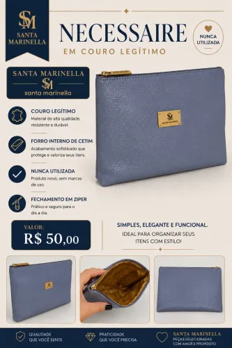 Necessaire 100% couro Santa Marinella