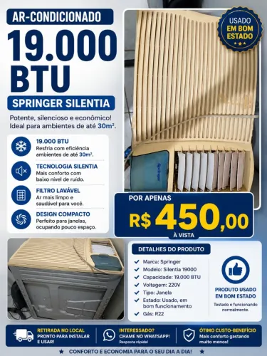 Ar condicionado 19mil BTUs