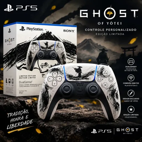 Controle edição limitada Ghost of Yotei Preto Para Playstation 5