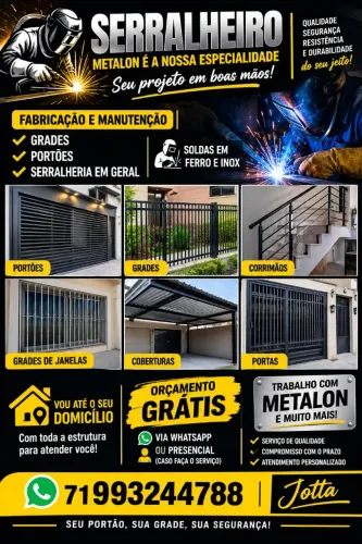 SERRALHEIRO - FABRICAÇÃO E MANUTENÇÃO | ORÇAMENTO GRÁTIS