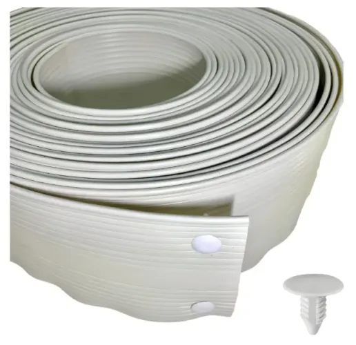 Fita Fechamento Portão PVC 50m x 10cm Branco com Arrebites