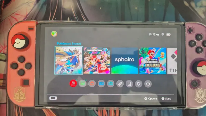 Switch Oled Desbloqueado pokemon edition + cartão 128gb plus (carregamento ultra rápido)