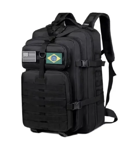 Mochila Grande 50 Litros Camping Trekking Escola Colégio Viagem Militar Tática Reforçada 