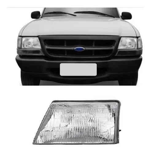Farol ford ranger cromado 98 99 2000 2001 2002 2003 2004