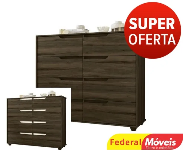 Cômoda doble 8 gavetas - nova na caixa - entregamos 
