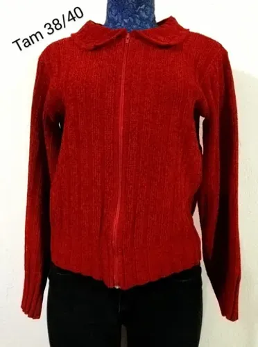 Casaco vermelho feminino Tam 38/40 novinho com zíper