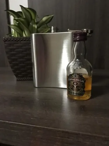 Cantil Porta Bebida DE Bolso 210 e 500 ml Inox