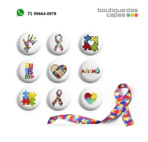 Botton Autismo - Botum Boton Broche criancas e adultos