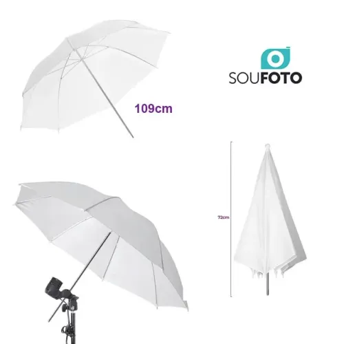 Sombrinha Branca Difusora 109cm Sou Foto