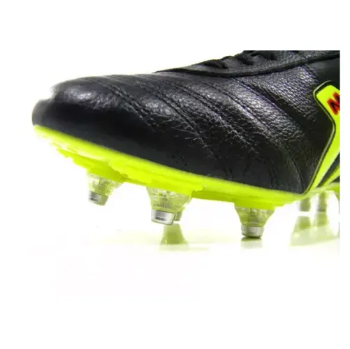 Chuteira Mathaus AZZURRA Campo 8 travas Couro pto até 6x de R$ 64,99