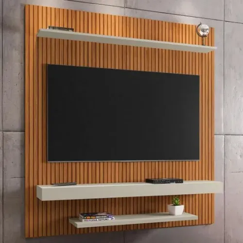 Painel para TV ripado com nichos  - Novo