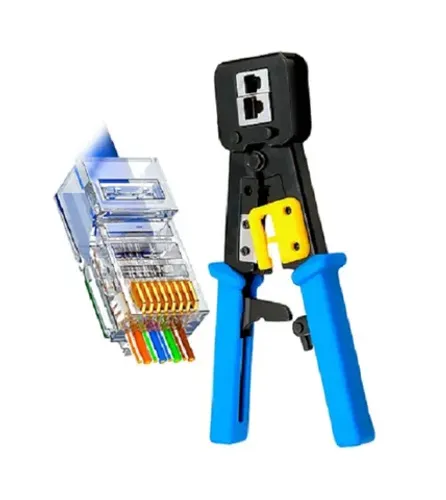Alicate Crimpar Rj45 Rj11 Rj12 Conector Vazado Ez Rede