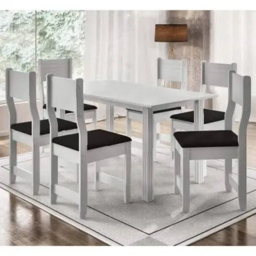 Mesa de jantar 6 cadeiras dallas Branco - ENTREGA HOJE !!! 