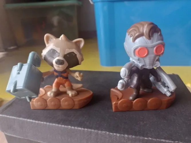 Bonecos Guardians of the Galaxy - Rocket e Star-Lord - Colecionáveis MC Donald's 