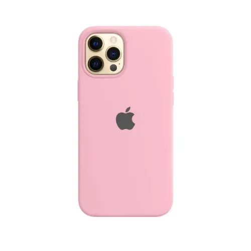 Capinha Silicone iPhone 12 Pro Max Rosa Claro + Película 3D