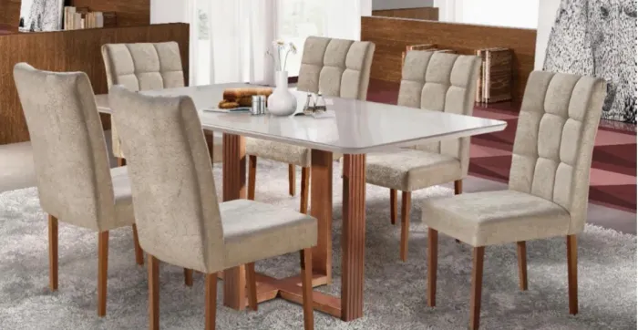 Mesa de Jantar 6 Cadeiras Tropical t654