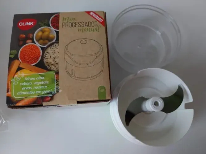 Mini Processador Triturador Manual De Alimentos 2 Laminas ETNA (Na caixa)