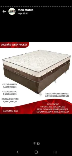 Colchão casal sllep pockt 25 cm de altura