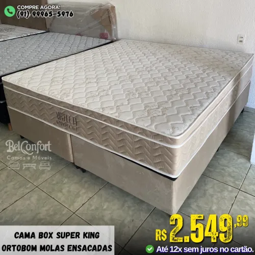 Cama Box Super King Ortobom Molas Ensacadas 