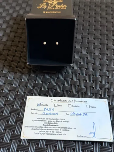 Brinco de pérola natural mini, ouro 18k 