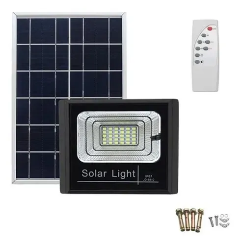 Refletor Solar Led 100w Solar Controle Remoto Energia Solar