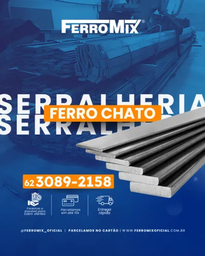 Ferro Chato - Barras com 6 metros - Ferro e Aço à pronta entrega, com o melhor preço!