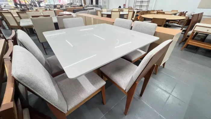 Mesa de Jantar com 6 Cadeiras mesa quadrada