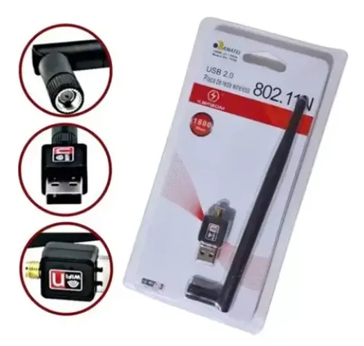 Antena WI-FI Adaptador WIRELESS UBS 2.0 - 802.11N 