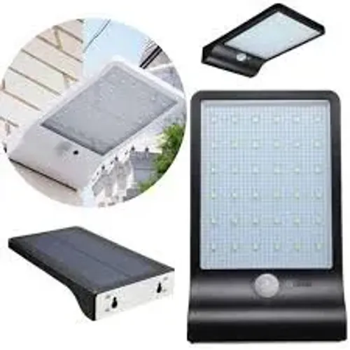 Luminária Solar 60w branca fria C/ Sensor 36 leds 6000k Capa Branco