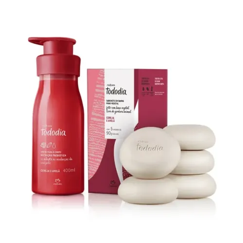 Kit Natura Tododia Cereja e Avelã, 2 produtos - Mais barato que com sua consultora!!