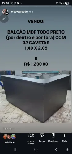 Balcão MDF preto 