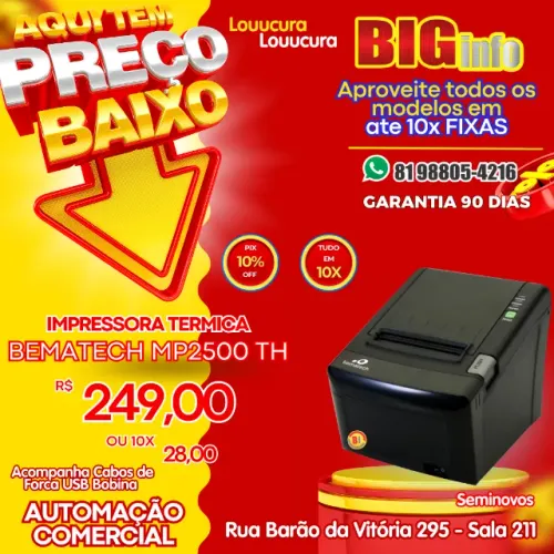 Impressora Termica MP-2500 TH Bematech USB