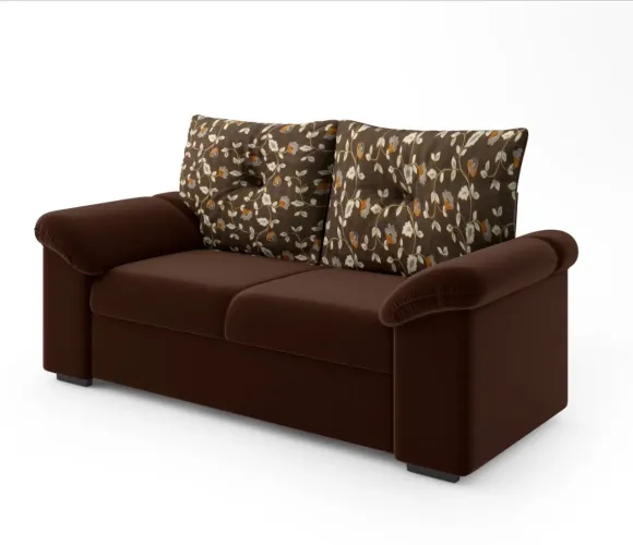 Sofá Marrom 2 Lugares com Fibra de Silicone