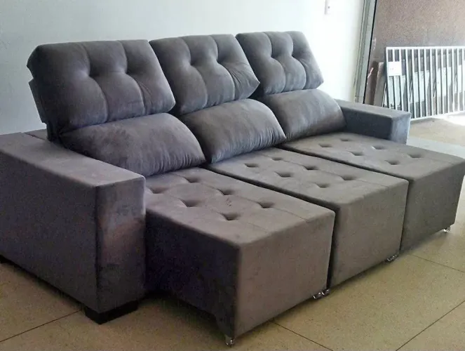 Sofá Modular Cinza com Design Moderno