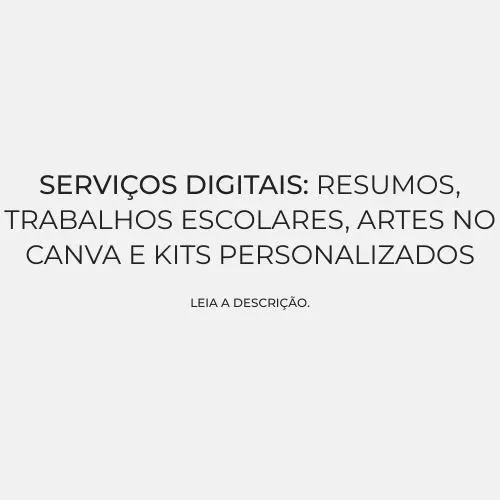 SERVIÇOS DIGITAIS| ler descrição ;)