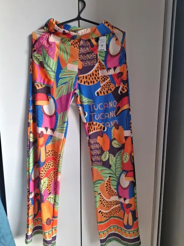 Calça bailarina estampada nova