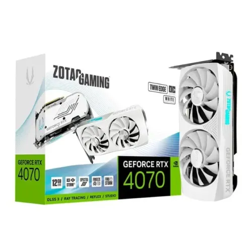 Placa de Video Zotac GeForce RTX 4070 Twin Edge OC White Edition, 12GB, GDDR6X, 192-bit, Z
