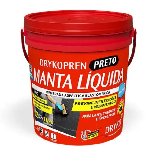 Drykopren Preto Manta Líquida Impermeabilizante - Nova e Pronta Entrega
