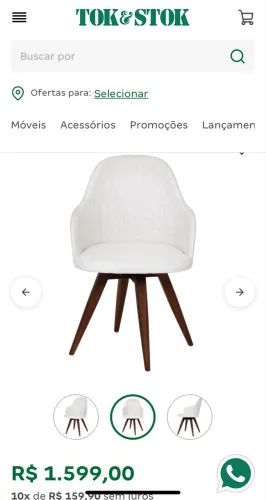 Cadeira giratória Tok&Stok (6 disponíveis)