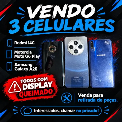 3 celulares para retirada de peça *