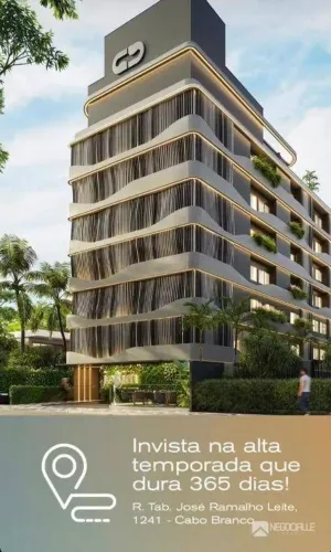 Flat com 1 dormitório à venda, 17 m² por R$ 374.900,00 - Cabo Branco - João Pessoa/PB