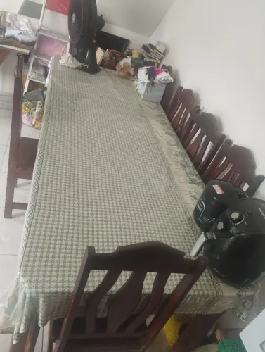 Mesa com 6 cadeiras madeira gravata 