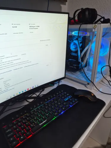 PC GAMER COMPLETO NOVO 16GB RTX 3050 8VRAM RYZEN 7 5700X 480GB + MONITOR 100HZ +PERIFERICO