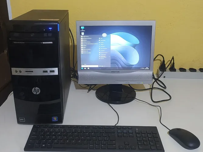 Computador completo monitor teclado mouse e cabos